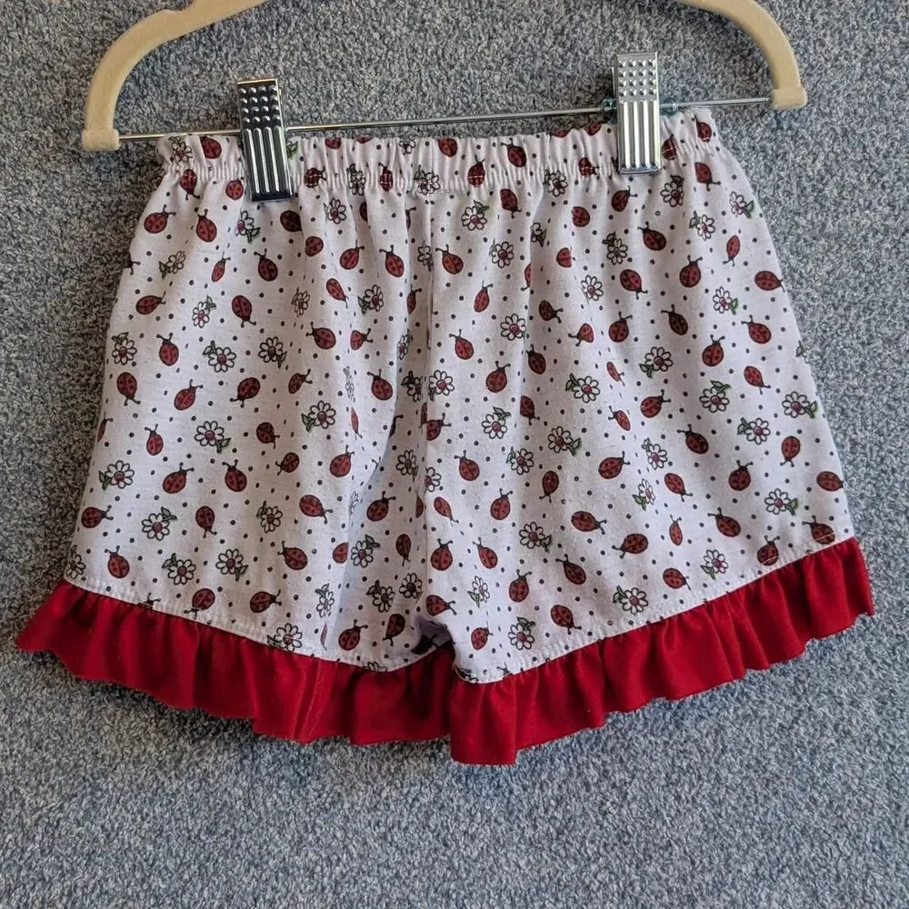 Giselle Pimentinha Girls Size 6 Red White Ruffle Ladybug 2 Piece Pajama Set